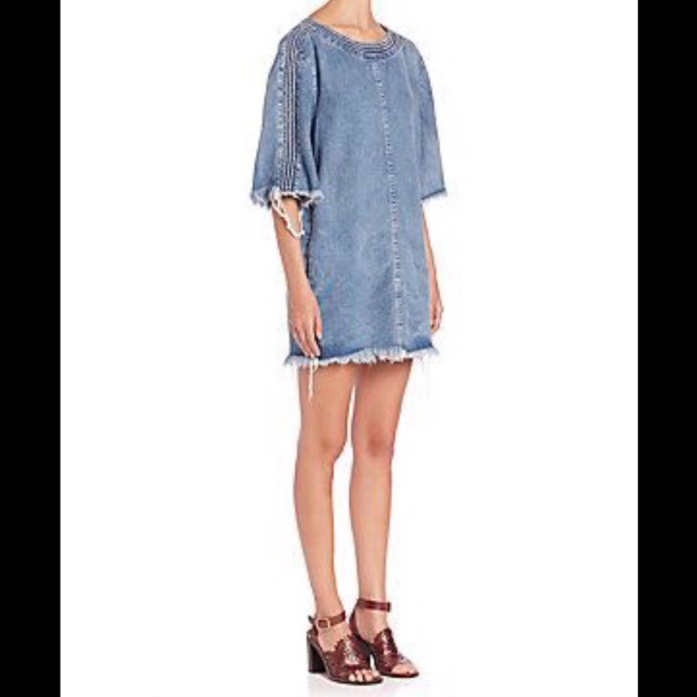 Chloe frayed denim dress New with tags - Picture 6 of 8